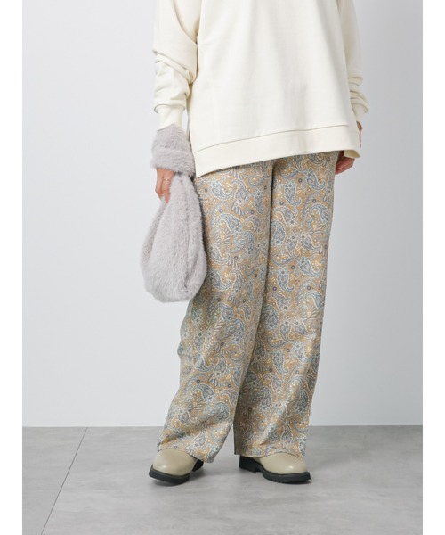 Lugnoncure（ルノンキュール）の「◎起毛ペイズリー柄パンツ（その他パンツ・レディース・オフホワイト/ベージュ/チャコール・ﾌﾘ-）」の10枚目の写真