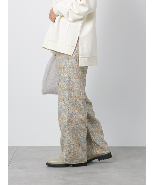 Lugnoncure（ルノンキュール）の「◎起毛ペイズリー柄パンツ（その他パンツ・レディース・オフホワイト/ベージュ/チャコール・ﾌﾘ-）」の11枚目の写真