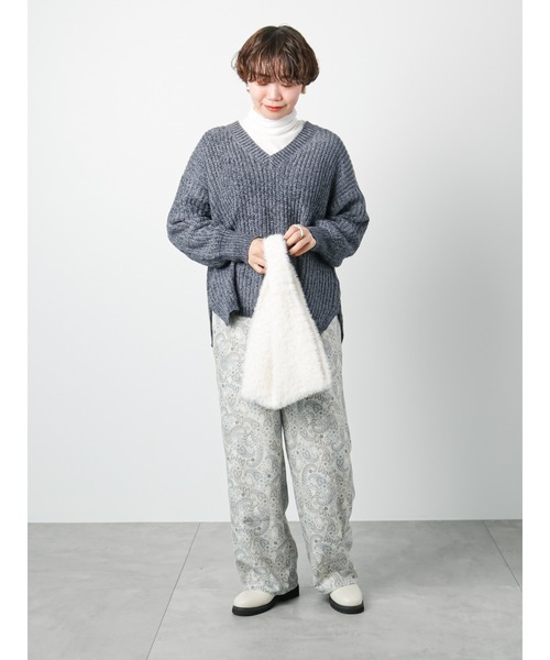 Lugnoncure（ルノンキュール）の「◎起毛ペイズリー柄パンツ（その他パンツ・レディース・オフホワイト/ベージュ/チャコール・ﾌﾘ-）」の14枚目の写真