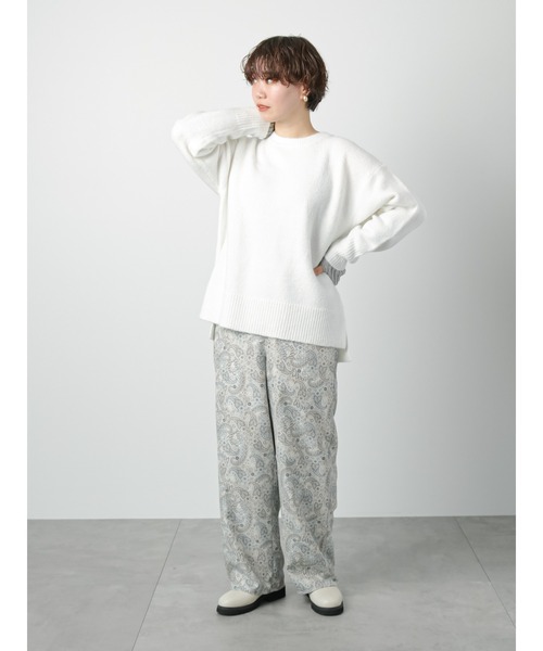 Lugnoncure（ルノンキュール）の「◎起毛ペイズリー柄パンツ（その他パンツ・レディース・オフホワイト/ベージュ/チャコール・ﾌﾘ-）」の15枚目の写真