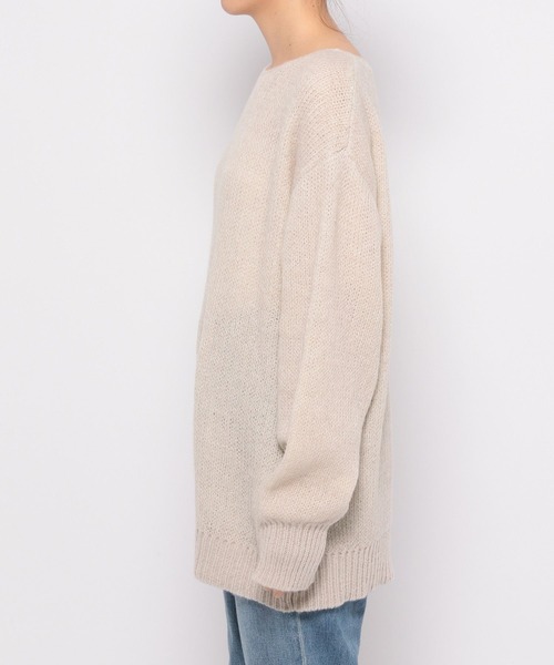 GLOBAL WORK(グローバルワーク)の「モヘアライクボートネックプルオーバー/174595(ニット/セーター・レディース・グレイッシュベージュ/ブルー/ベージュ・FREE)」の19枚目の写真