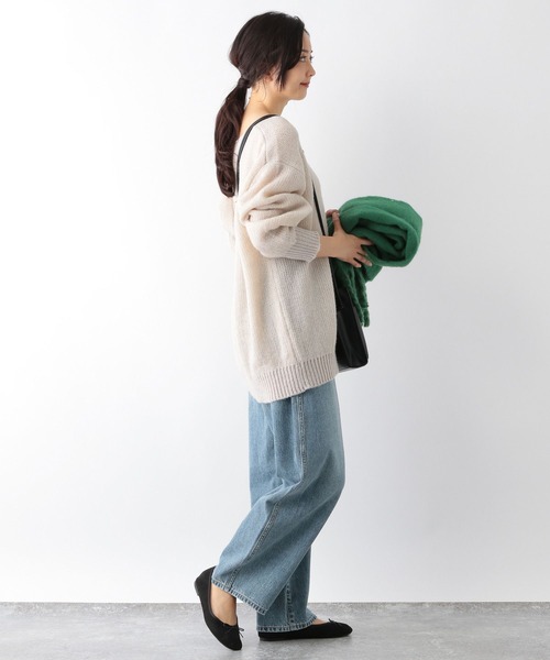 GLOBAL WORK(グローバルワーク)の「モヘアライクボートネックプルオーバー/174595(ニット/セーター・レディース・グレイッシュベージュ/ブルー/ベージュ・FREE)」の6枚目の写真