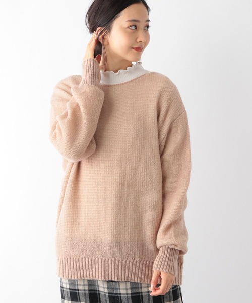 GLOBAL WORK(グローバルワーク)の「モヘアライクボートネックプルオーバー/174595(ニット/セーター・レディース・グレイッシュベージュ/ブルー/ベージュ・FREE)」の15枚目の写真