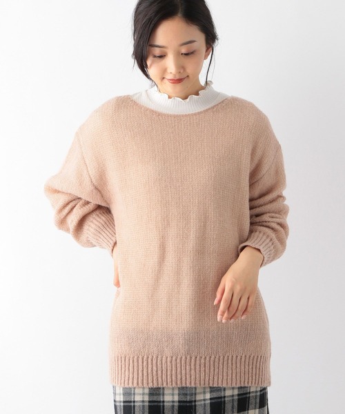 GLOBAL WORK(グローバルワーク)の「モヘアライクボートネックプルオーバー/174595(ニット/セーター・レディース・グレイッシュベージュ/ブルー/ベージュ・FREE)」の16枚目の写真