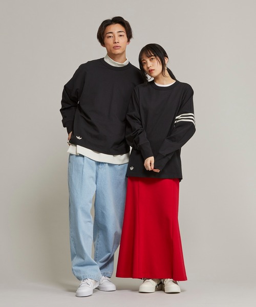 adidas（アディダス）の「アディカラー Neuclassics 長袖Tシャツ / ロンT / アディダスオリジナルス adidas Originals（Tシャツ/カットソー・メンズ・ブラック系その他/オフホワイト/オレンジ/ターコイズブルー・X-LARGE/MEDIUM/SMALL/X-SMALL/3XL/XX-LARGE/LARGE）」の13枚目の写真