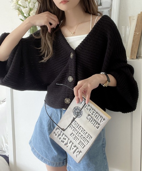 mily bilet(ミウィビレット)の「【mily bilet】グラデが美しいモテニット。V開きクロップドカーディガン(カーディガン/ボレロ・レディース・ブラック/アイボリー/ピンク系/ブルー系その他・LARGE/MEDIUM/SMALL/X-LARGE)」の10枚目の写真