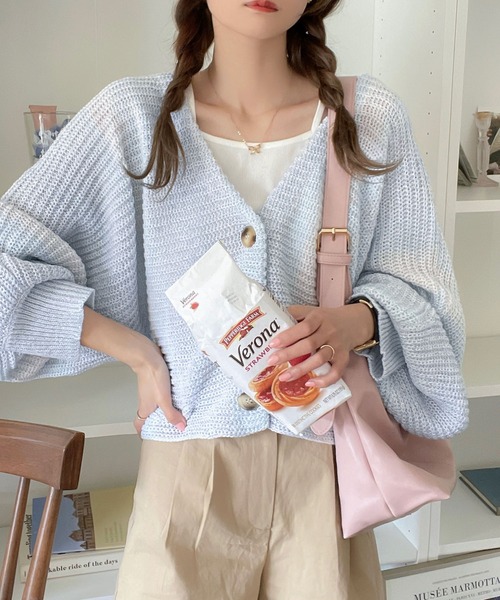 mily bilet(ミウィビレット)の「【mily bilet】グラデが美しいモテニット。V開きクロップドカーディガン(カーディガン/ボレロ・レディース・ブラック/アイボリー/ピンク系/ブルー系その他・LARGE/MEDIUM/SMALL/X-LARGE)」の13枚目の写真
