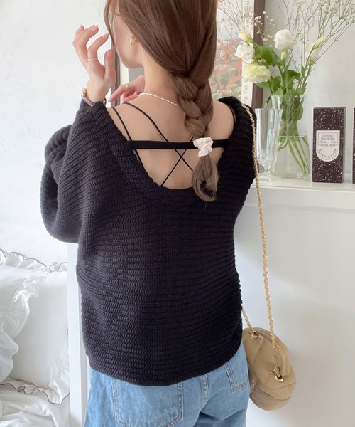 mily bilet(ミウィビレット)の「【mily bilet】グラデが美しいモテニット。V開きクロップドカーディガン(カーディガン/ボレロ・レディース・ブラック/アイボリー/ピンク系/ブルー系その他・LARGE/MEDIUM/SMALL/X-LARGE)」の15枚目の写真