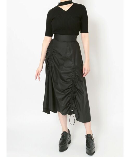 MURUA(ムルーア)の「ブロッキングフレアスカート(スカート・レディース・グレー/ブラック/その他1・1/2)」の7枚目の写真