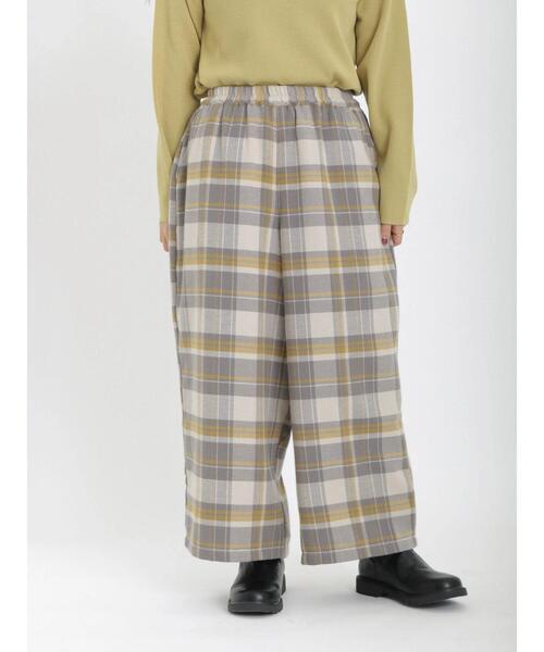 Samansa Mos2（サマンサ モスモス）の「ウールライクカルゼ柄アソートワイドパンツ（その他パンツ・レディース・チャコールグレー/グレー/ブラック/イエロー/キナリ・ﾌﾘ-）」の6枚目の写真