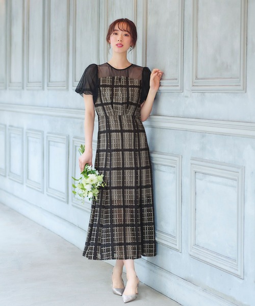 girl（ガール）の「チェック柄レースアップ フレア ロング 結婚