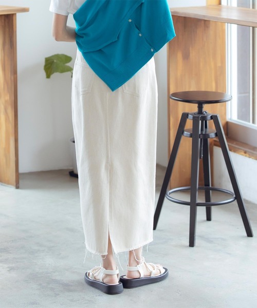 フェイクレザーコードナローサンダル