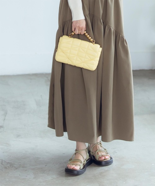 フェイクレザーコードナローサンダル