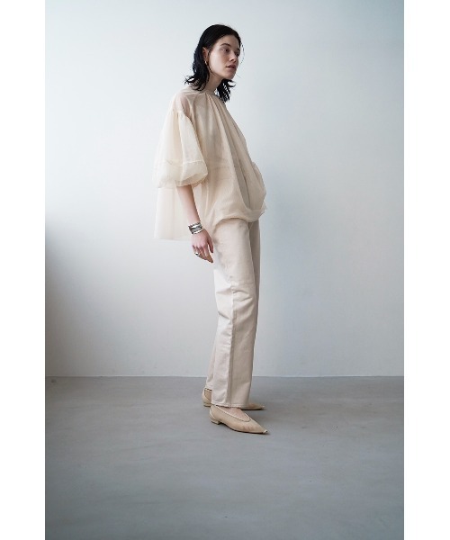 CLANE（クラネ）の「CLANE/クラネ/SHEER TULLE BALLOON SLEEVE TOPS（その他トップス・レディース・アイボリー/ブラック・1）」の9枚目の写真