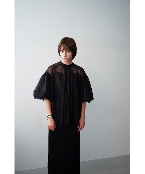 CLANE（クラネ）の「CLANE/クラネ/SHEER TULLE BALLOON SLEEVE TOPS（その他トップス・レディース・アイボリー/ブラック・1）」の13枚目の写真