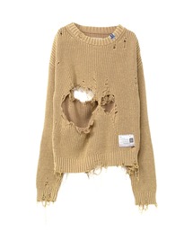 Distressed Knit Pullover