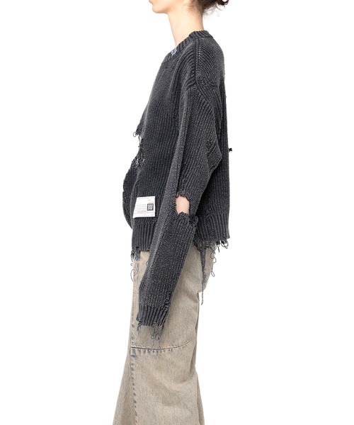 Maison MIHARA YASUHIRO(メゾンミハラヤスヒロ)の「Distressed Knit Pullover(ニット/セーター・レディース・ブラック/ピンク/ベージュ・FREE)」の5枚目の写真