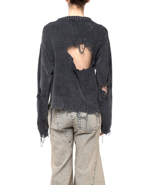 Maison MIHARA YASUHIRO(メゾンミハラヤスヒロ)の「Distressed Knit Pullover(ニット/セーター・レディース・ブラック/ピンク/ベージュ・FREE)」の6枚目の写真