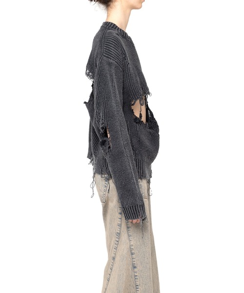 Maison MIHARA YASUHIRO(メゾンミハラヤスヒロ)の「Distressed Knit Pullover(ニット/セーター・レディース・ブラック/ピンク/ベージュ・FREE)」の7枚目の写真