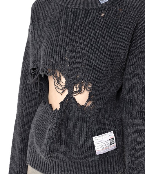 Maison MIHARA YASUHIRO(メゾンミハラヤスヒロ)の「Distressed Knit Pullover(ニット/セーター・レディース・ブラック/ピンク/ベージュ・FREE)」の8枚目の写真