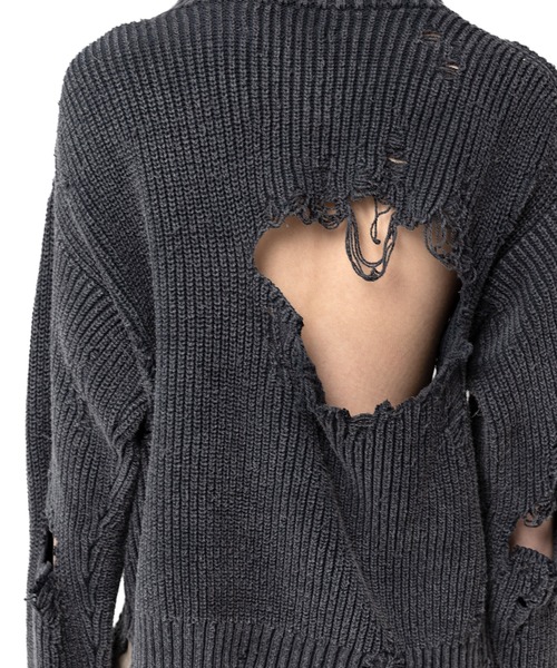 Maison MIHARA YASUHIRO(メゾンミハラヤスヒロ)の「Distressed Knit Pullover(ニット/セーター・レディース・ブラック/ピンク/ベージュ・FREE)」の9枚目の写真
