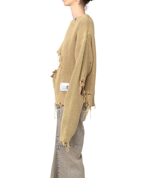 Maison MIHARA YASUHIRO(メゾンミハラヤスヒロ)の「Distressed Knit Pullover(ニット/セーター・レディース・ブラック/ピンク/ベージュ・FREE)」の11枚目の写真