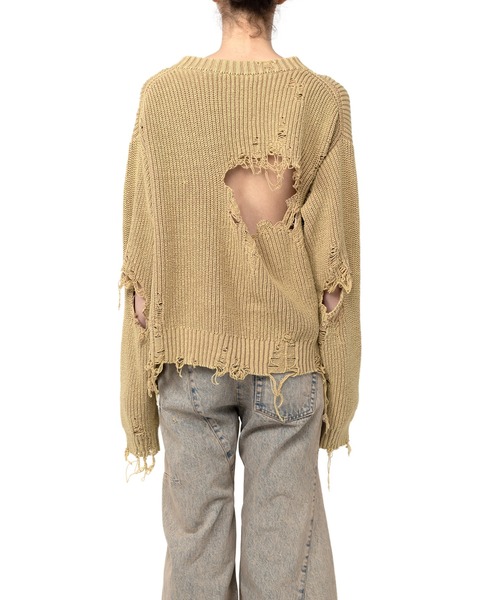 Maison MIHARA YASUHIRO(メゾンミハラヤスヒロ)の「Distressed Knit Pullover(ニット/セーター・レディース・ブラック/ピンク/ベージュ・FREE)」の12枚目の写真