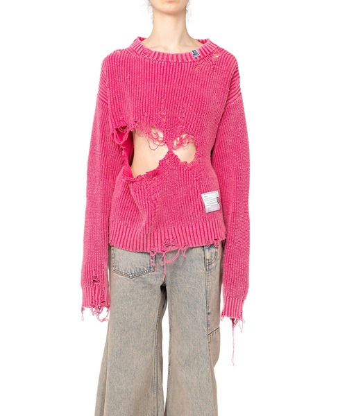 Maison MIHARA YASUHIRO(メゾンミハラヤスヒロ)の「Distressed Knit Pullover(ニット/セーター・レディース・ブラック/ピンク/ベージュ・FREE)」の16枚目の写真