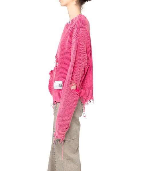 Maison MIHARA YASUHIRO(メゾンミハラヤスヒロ)の「Distressed Knit Pullover(ニット/セーター・レディース・ブラック/ピンク/ベージュ・FREE)」の17枚目の写真