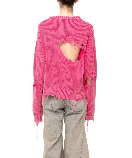 Maison MIHARA YASUHIRO(メゾンミハラヤスヒロ)の「Distressed Knit Pullover(ニット/セーター・レディース・ブラック/ピンク/ベージュ・FREE)」の18枚目の写真