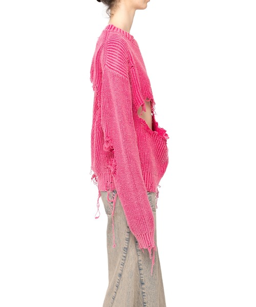 Maison MIHARA YASUHIRO(メゾンミハラヤスヒロ)の「Distressed Knit Pullover(ニット/セーター・レディース・ブラック/ピンク/ベージュ・FREE)」の19枚目の写真