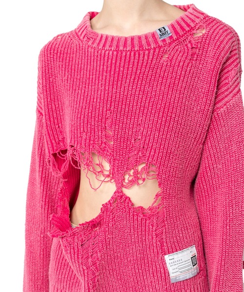 Maison MIHARA YASUHIRO(メゾンミハラヤスヒロ)の「Distressed Knit Pullover(ニット/セーター・レディース・ブラック/ピンク/ベージュ・FREE)」の20枚目の写真