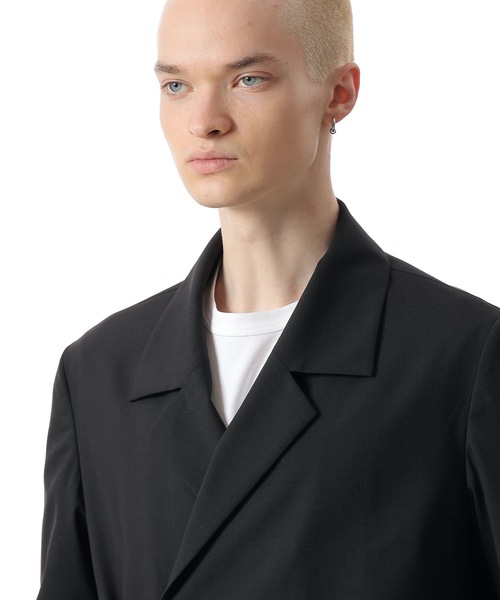 ATTACHMENT（アタッチメント）の「WO/TAウォッシャブルトロピカル ベルデットジャケット  /  WO/TA WASHABLE TROPICAL BELTED JACKET（テーラードジャケット・メンズ・ブラック/グレー・1/2/3）」の5枚目の写真