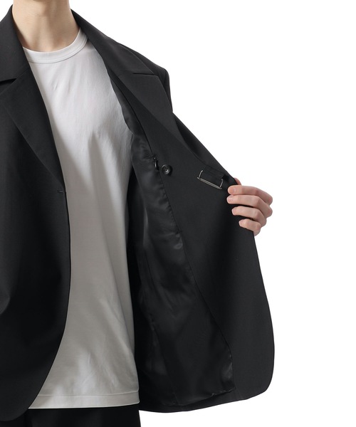 ATTACHMENT（アタッチメント）の「WO/TAウォッシャブルトロピカル ベルデットジャケット  /  WO/TA WASHABLE TROPICAL BELTED JACKET（テーラードジャケット・メンズ・ブラック/グレー・1/2/3）」の10枚目の写真