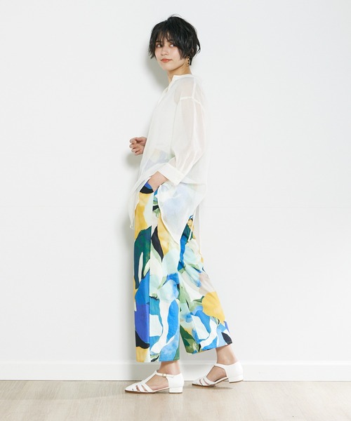 INED CLARO（イネドクラロ）の「プリントストレートパンツ（その他パンツ・レディース・ブルー/ベージュ・フリー）」の7枚目の写真