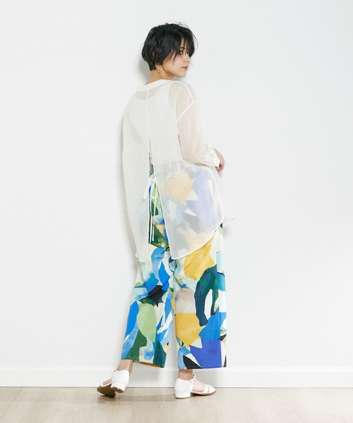 INED CLARO（イネドクラロ）の「プリントストレートパンツ（その他パンツ・レディース・ブルー/ベージュ・フリー）」の9枚目の写真