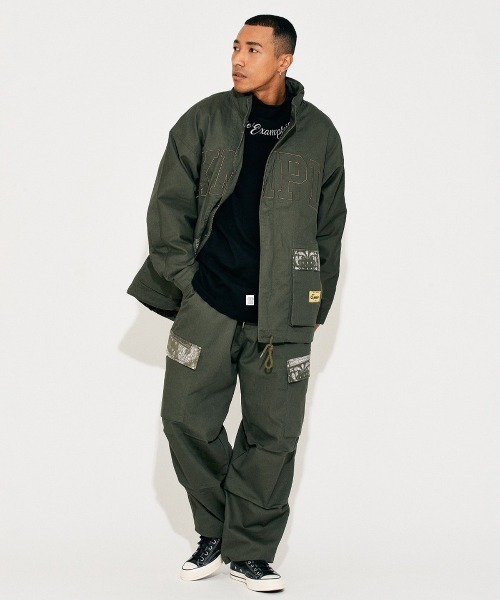 ブラックカーゴパンツ EXAMPLE EXAMPLE CARGO EASY PANTS（カーゴパンツ）｜EXAMPLE