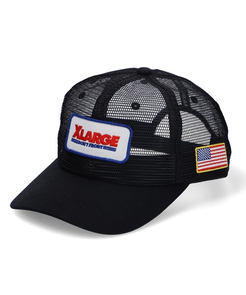 XLARGE（エクストララージ）の「LOGO PATCHED FULL MESH CAP（キャップ・メンズ・ブラック/ホワイト・ONE SIZE）」の2枚目の写真