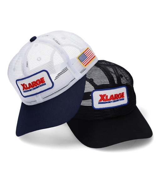 XLARGE（エクストララージ）の「LOGO PATCHED FULL MESH CAP（キャップ・メンズ・ブラック/ホワイト・ONE SIZE）」の3枚目の写真