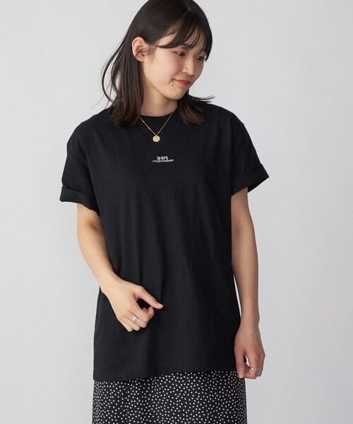 SHIPS（シップス）の「【WEB限定】SHIPS: STYLISH STANDARD ミニ ロゴ 刺繍 Tシャツ（Tシャツ/カットソー・メンズ・ネイビー/ホワイト系その他/ダークグレー/ブラック/ホワイト・X-LARGE/LARGE/SMALL/MEDIUM/XX-LARGE）」の3枚目の写真