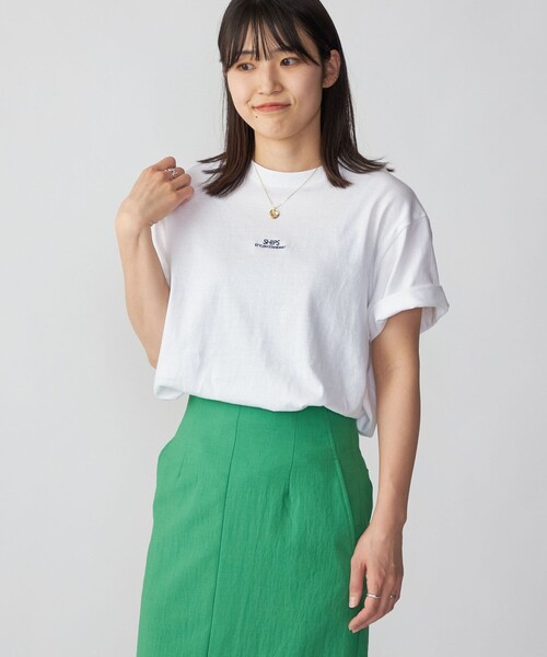 SHIPS（シップス）の「【WEB限定】SHIPS: STYLISH STANDARD ミニ ロゴ 刺繍 Tシャツ（Tシャツ/カットソー・メンズ・ネイビー/ホワイト系その他/ダークグレー/ブラック/ホワイト・X-LARGE/LARGE/SMALL/MEDIUM/XX-LARGE）」の14枚目の写真
