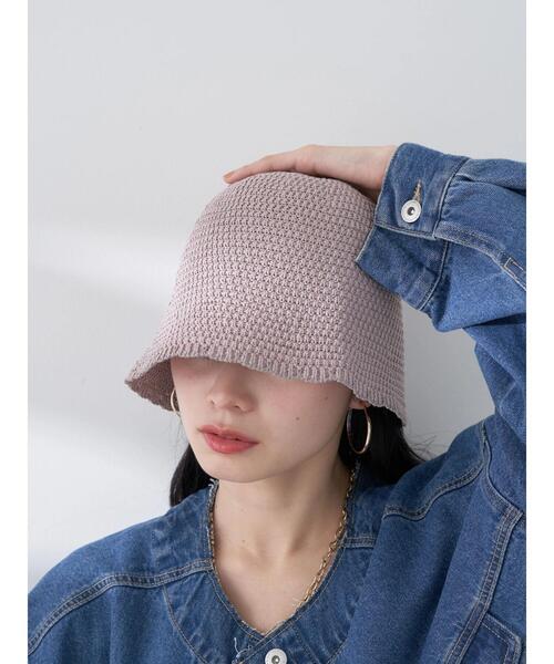 earth music&ecology（アースミュージックアンドエコロジー）の「スカラップチューリップハット（ハット・レディース・ベージュ/ブラック/ラベンダー・FREE）」の6枚目の写真