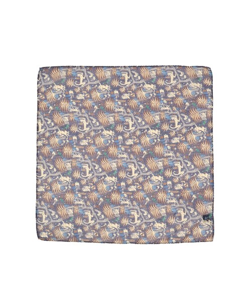 BEAMS F（ビームスエフ）の「JOHN COMFORT / ジャングル柄 プリント チーフ（ハンカチ/ハンドタオル・メンズ・ブラウン/ネイビー/イエロー・ONE SIZE）」の2枚目の写真