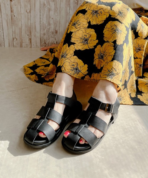 Noubel Voug Relax（ヌーベルヴォーグリラックス）の「ローヒールグルカサンダル（サンダル・レディース・アイボリー/ブラック・LL/S/L/M）」の16枚目の写真