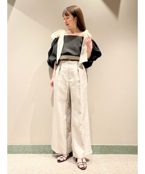 SNIDEL ヴィンテージストロベリードルマンプルオーバー ロングパンツ SNIDEL HOMEヴィンテージストロベリードルマンプルオーバー