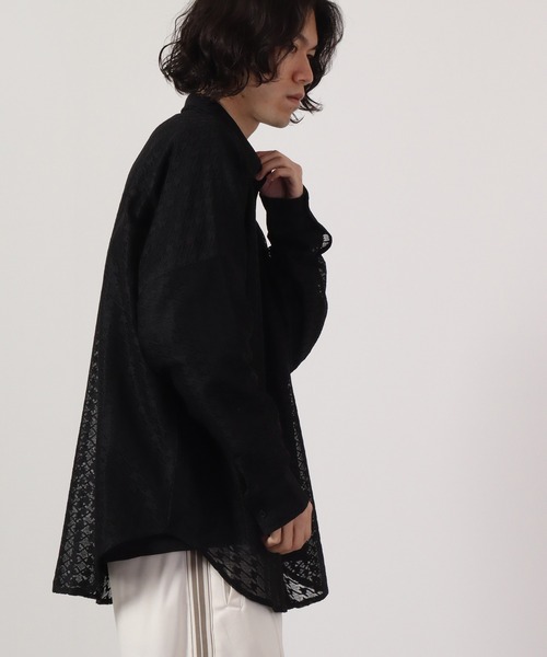 REGIEVO（レジエボ）の「Checked mesh long sleeve shirt / チェックメッシュシャツ（シャツ/ブラウス・メンズ・オフホワイト/ブラック・M/L）」の17枚目の写真