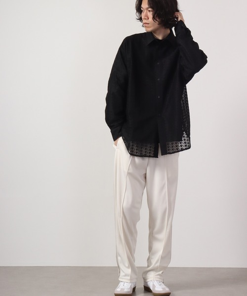 REGIEVO（レジエボ）の「Checked mesh long sleeve shirt / チェックメッシュシャツ（シャツ/ブラウス・メンズ・オフホワイト/ブラック・M/L）」の19枚目の写真