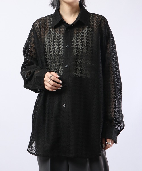 REGIEVO（レジエボ）の「Checked mesh long sleeve shirt / チェックメッシュシャツ（シャツ/ブラウス・メンズ・オフホワイト/ブラック・M/L）」の20枚目の写真