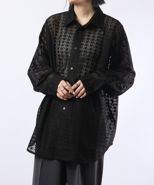 REGIEVO（レジエボ）の「Checked mesh long sleeve shirt / チェックメッシュシャツ（シャツ/ブラウス・メンズ・オフホワイト/ブラック・M/L）」の21枚目の写真