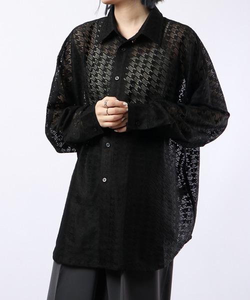 REGIEVO（レジエボ）の「Checked mesh long sleeve shirt / チェックメッシュシャツ（シャツ/ブラウス・メンズ・オフホワイト/ブラック・M/L）」の22枚目の写真